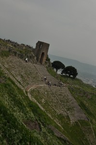 Pergamon has the steepest theatre, with a seating capacity of 10,000 people