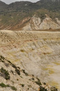 A closer look at the side of the crater